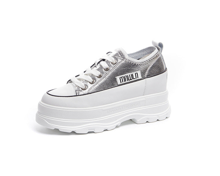 Women's Increasing Insole Autumn Fashion Cattlehide Breathable Casual Shoes
