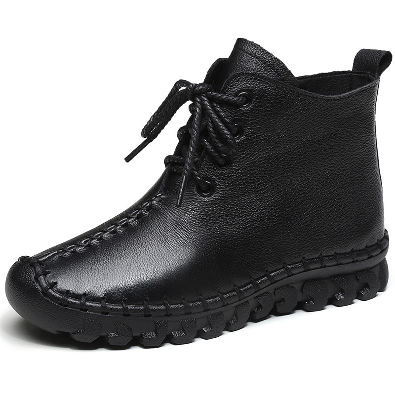 Women's Winter Fleece-lined Genuine Handmade Flat Soft Casual Shoes