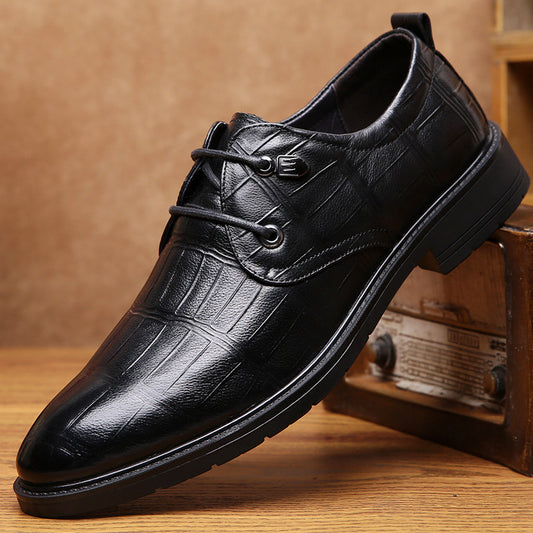 Men's Formal Wear Top Layer Cowhide Business Korean Version Leather Shoes