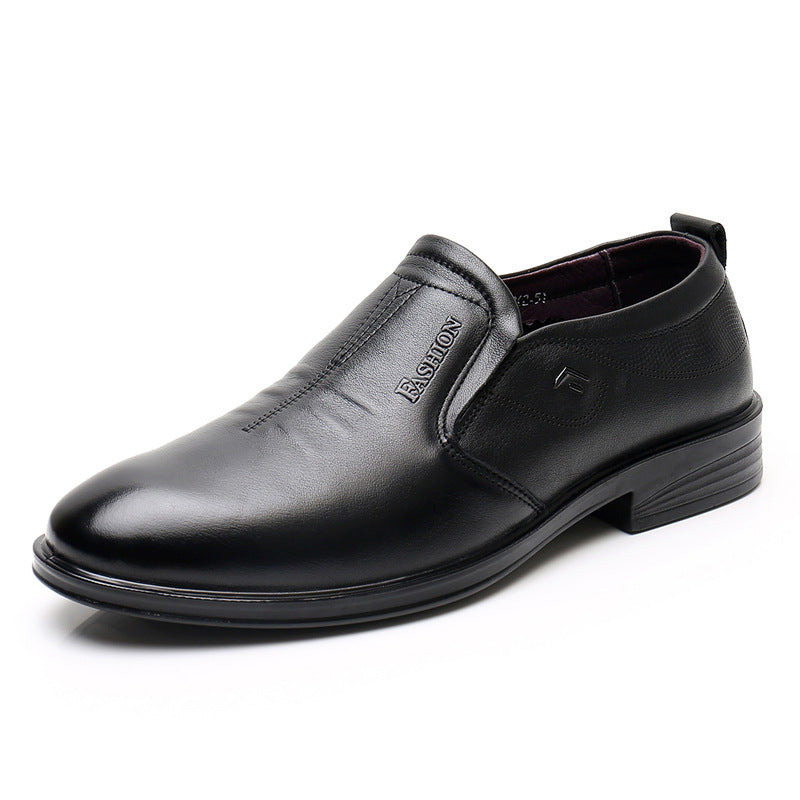 Men's First Layer Cowhide Korean Soft Bottom Business Leather Shoes
