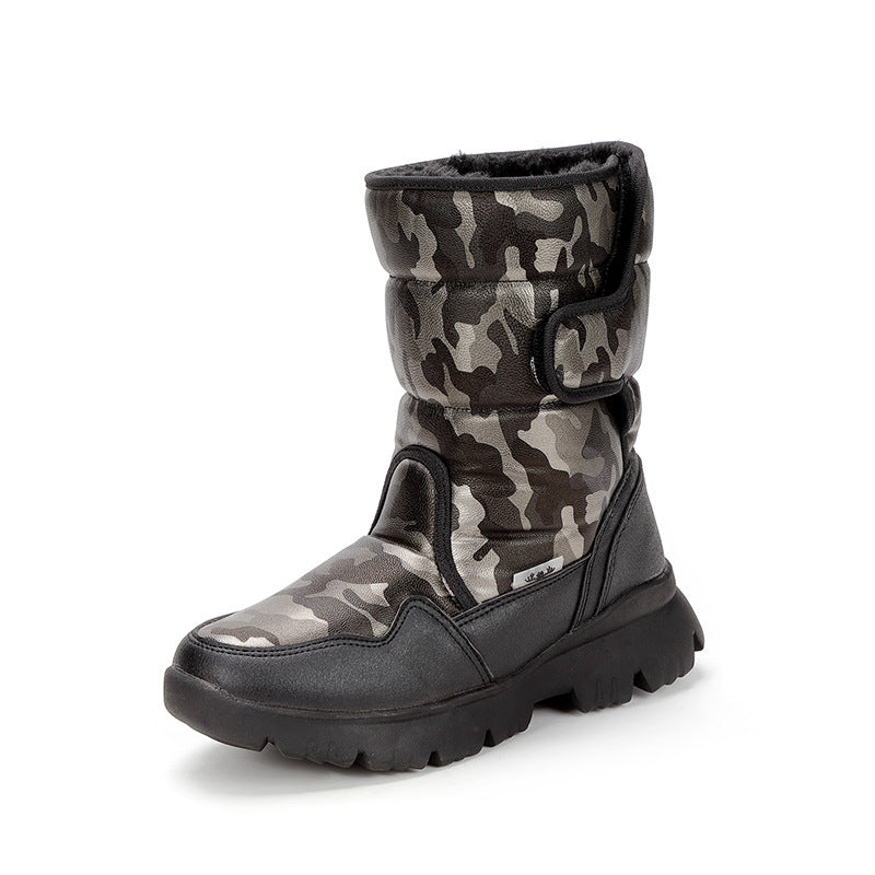Men's Camouflage Plus Size Thick Bottom Fur Snow Boots