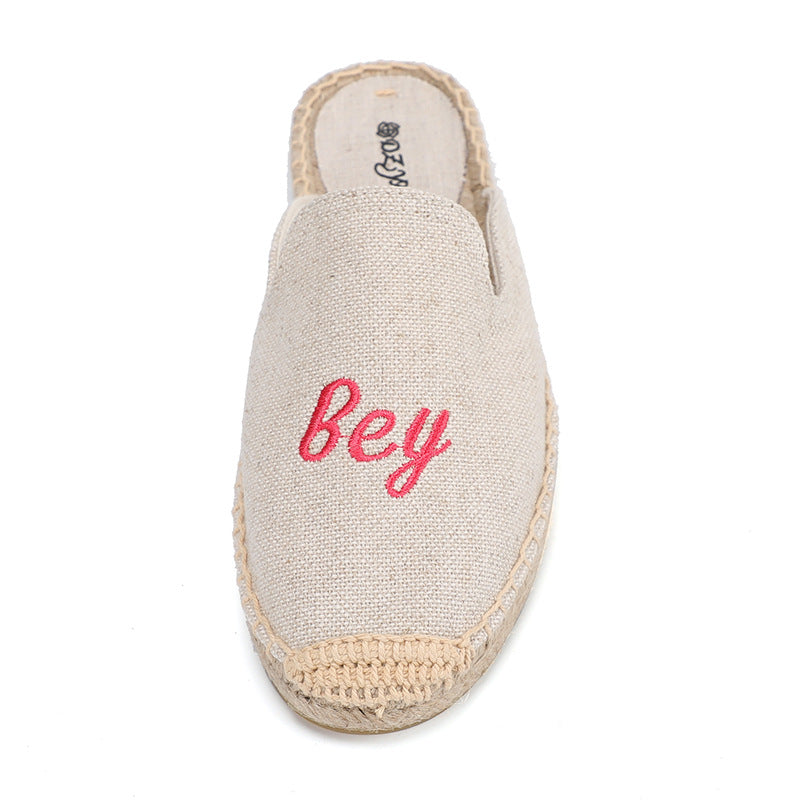 Women's Embroidered Fashionable Linen Soft Bottom Outdoor Sandals