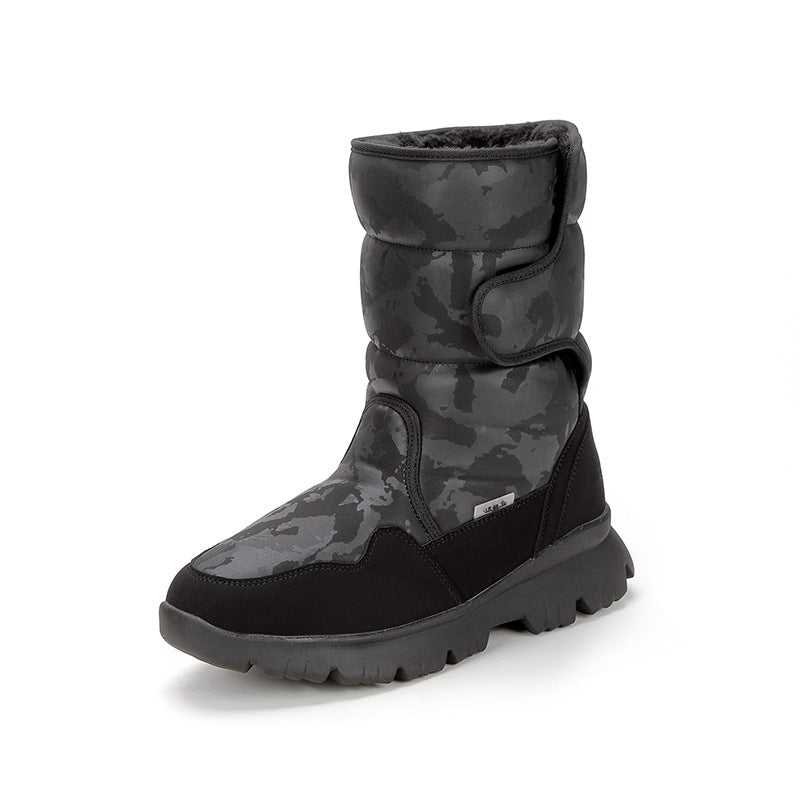 Men's Camouflage Plus Size Thick Bottom Fur Snow Boots
