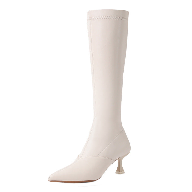 Women's Long High-heeled Thigh Side Zipper Below The Boots