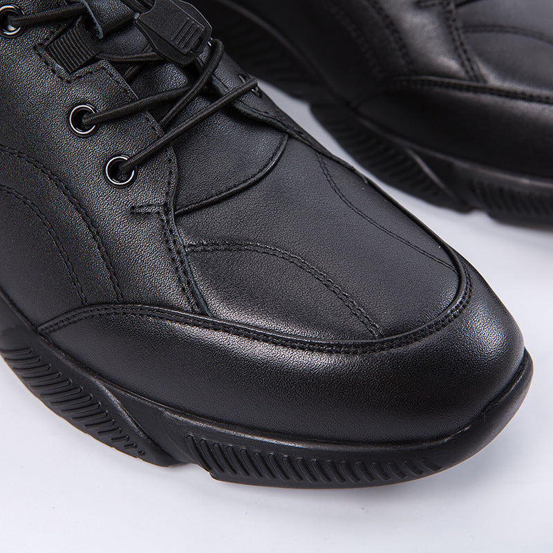 Men's Fleece-lined Sports Strap Wrap Comfortable Breathable Leather Shoes