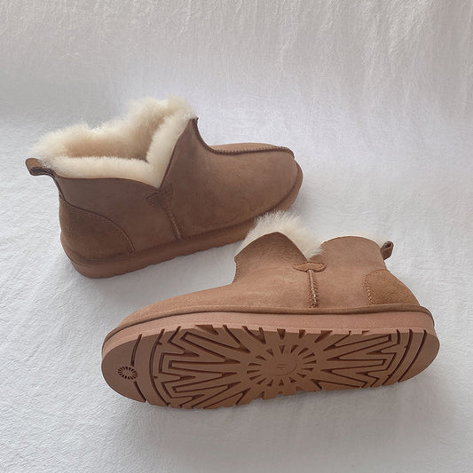 Men's Sheepskin Fur Winter Warm Plus Size Snow Boots