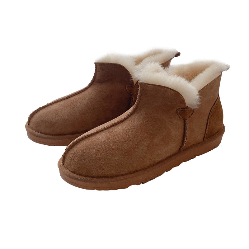Men's Sheepskin Fur Winter Warm Plus Size Snow Boots