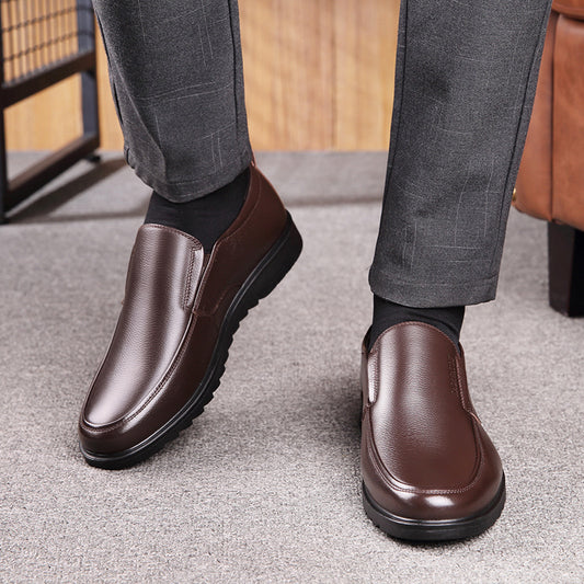 Men's Man's Head Cowhide Business Soft Sole Pumps Casual Shoes