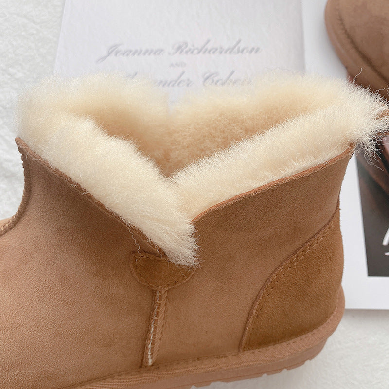 Men's Sheepskin Fur Winter Warm Plus Size Snow Boots