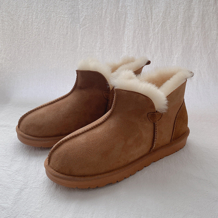 Men's Sheepskin Fur Winter Warm Plus Size Snow Boots