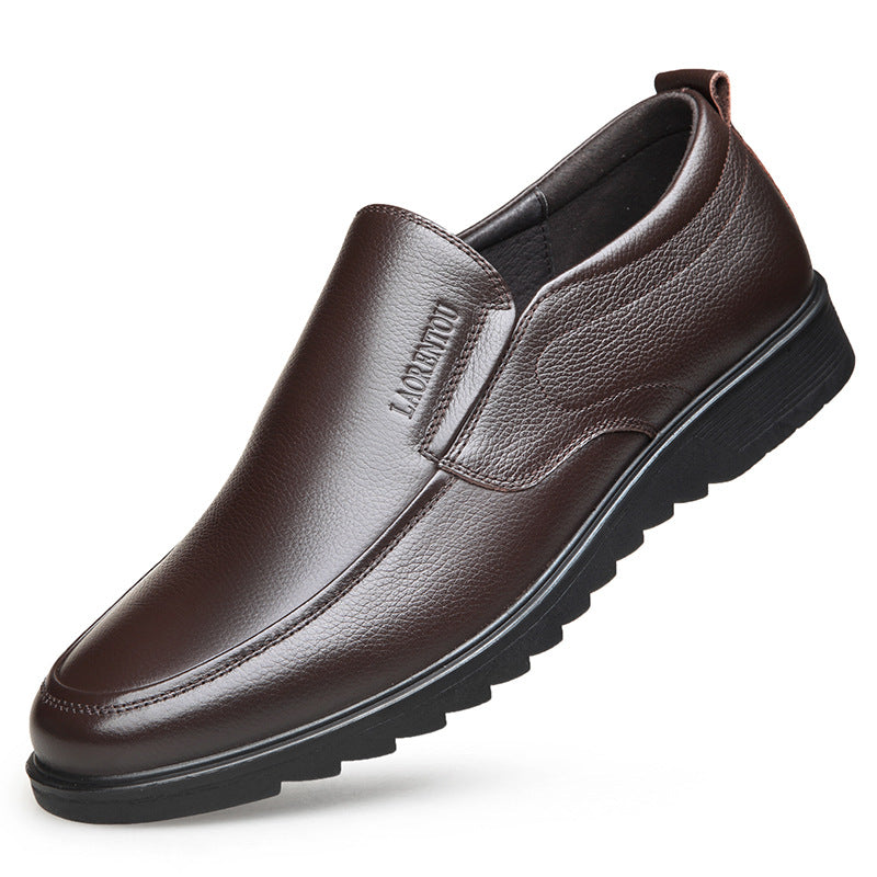 Men's Man's Head Cowhide Business Soft Sole Pumps Casual Shoes