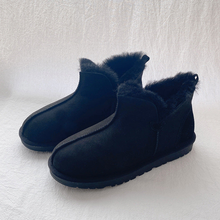 Men's Sheepskin Fur Winter Warm Plus Size Snow Boots