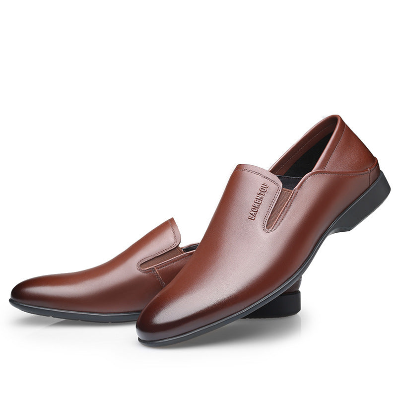 Men's Old Man's Head Business Slip-on Cover Leather Shoes