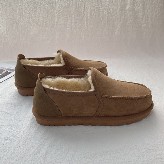 Men's Winter Warm Driving Thick Wool One Snow Boots