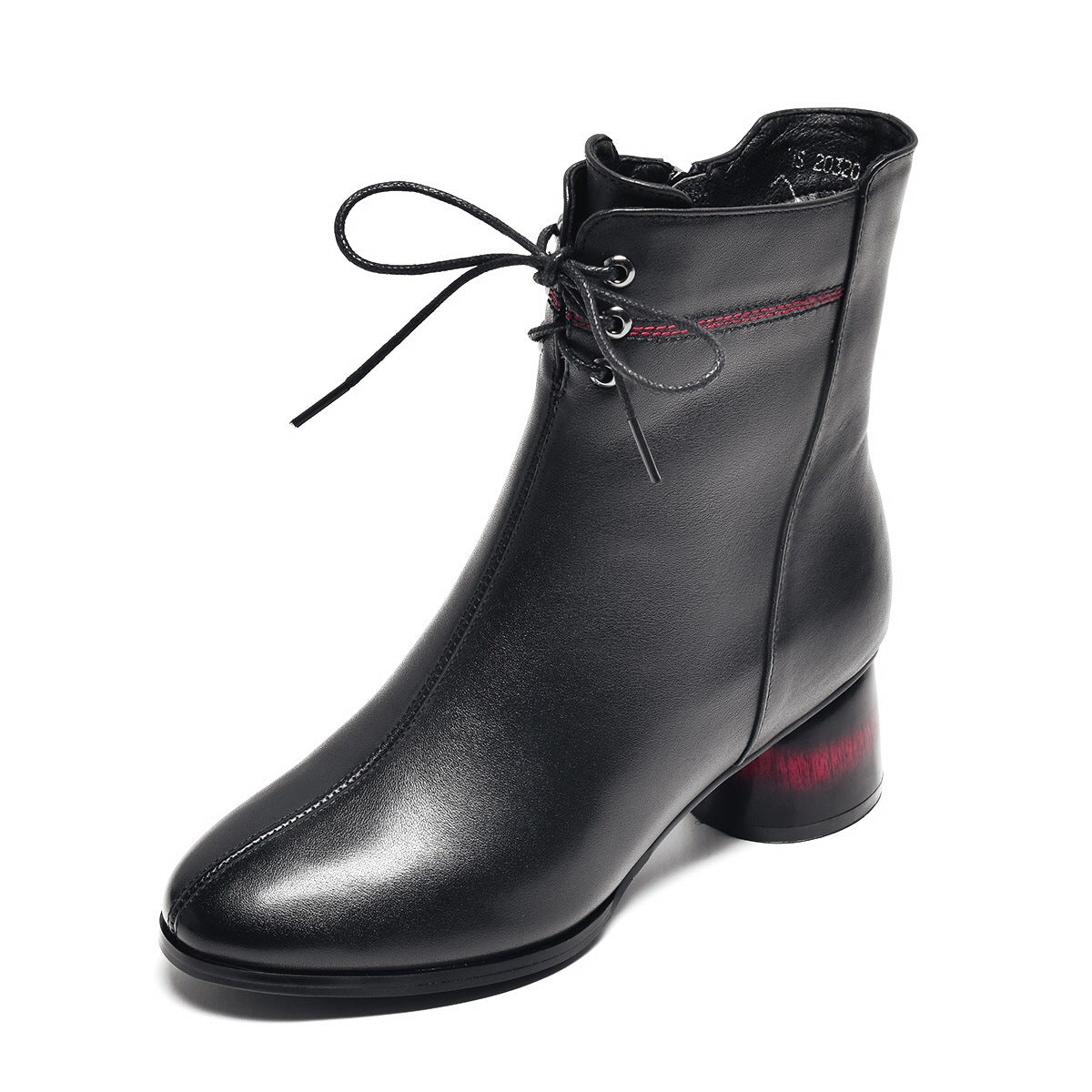 Women's First Layer Cowhide Martin Ankle Fleece-lined Warm British Boots