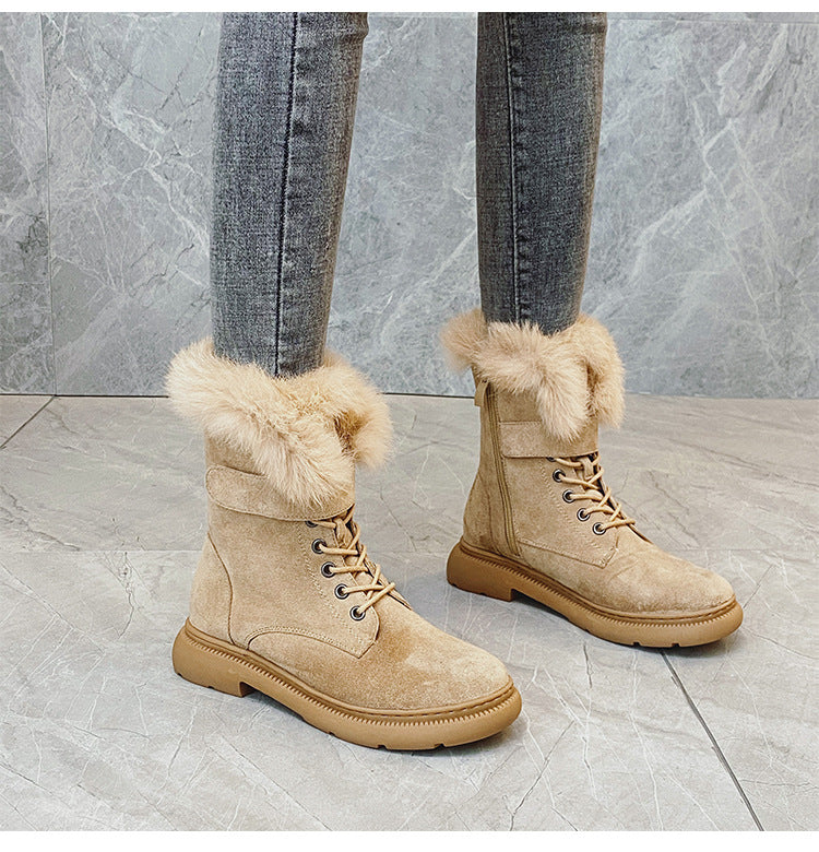Fashion Side Zipper Increased Thermal Cotton Large Snow Boots