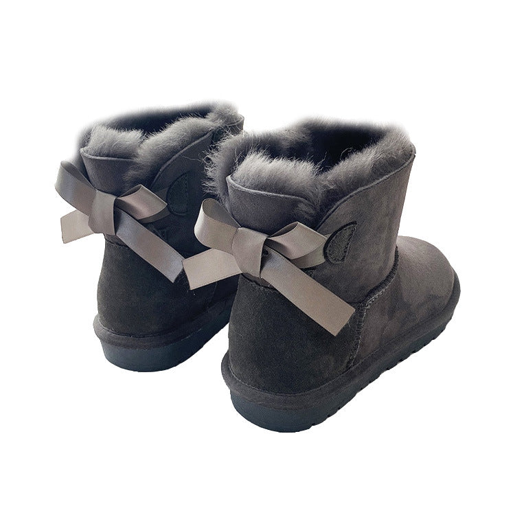 Women's Sheepskin Fur Short Winter Warm Thickened Snow Boots