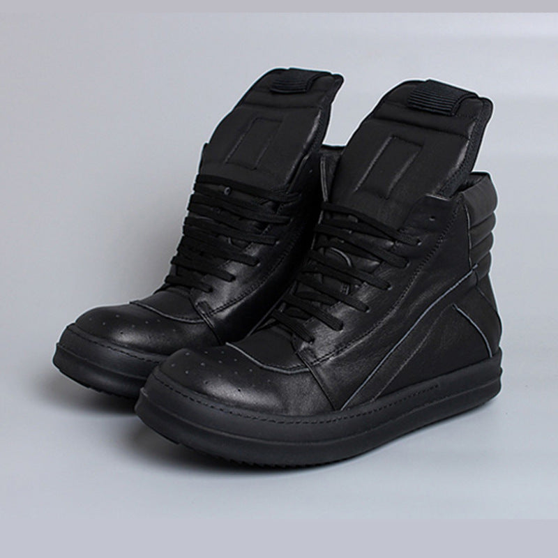 Men's White Large Inverted Triangle Cowhide Plus Men's Shoes