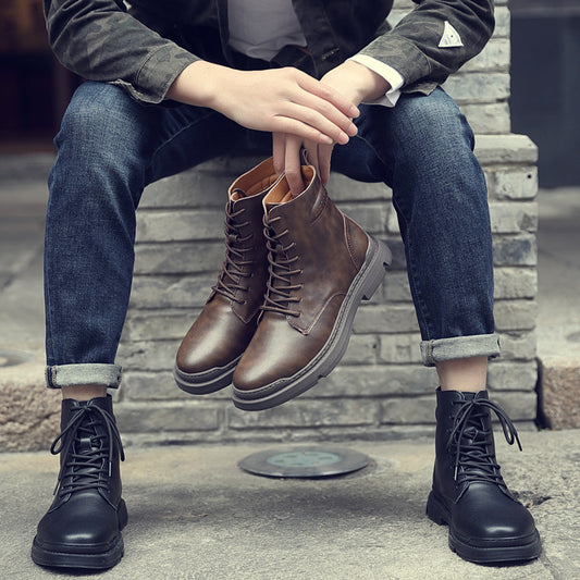 Men's High Top British Style Plus Veet Boots