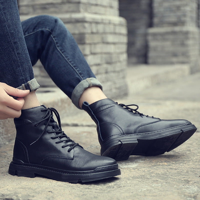 Men's High Top British Style Plus Veet Boots