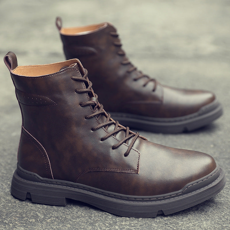 Men's High Top British Style Plus Veet Boots