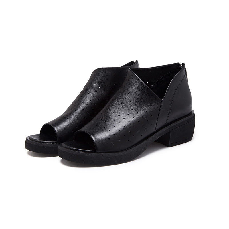 Women's Mouth Personality Kitten Solid Color Trendy Sandals