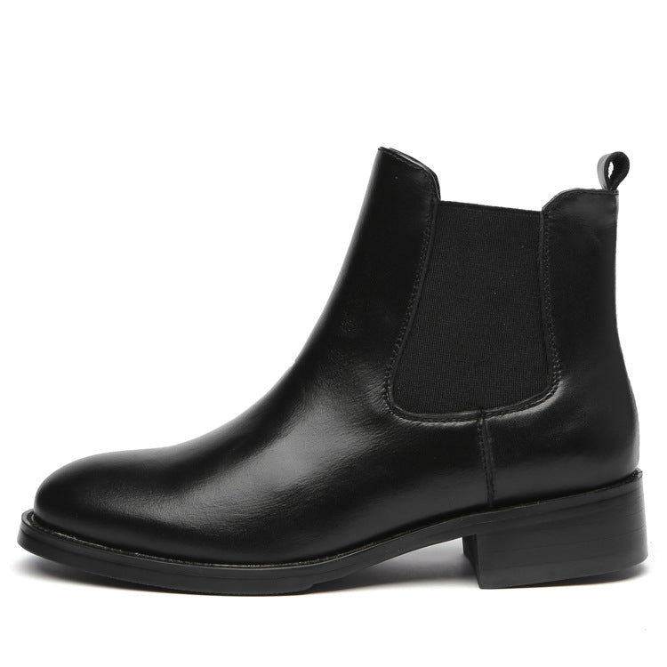 Women's British Style Fleece-lined Ankle Vintage Engraving Boots