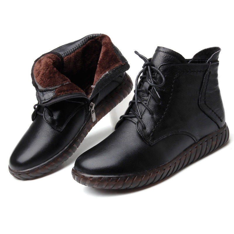 Women's Mother's Beef Tendon Soft Top Layer Boots