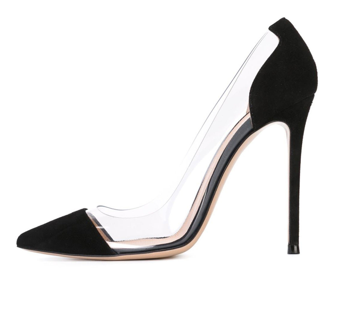 Women's Toe Stitching Transparent Cm High Versatile Women's Fashion Shoes