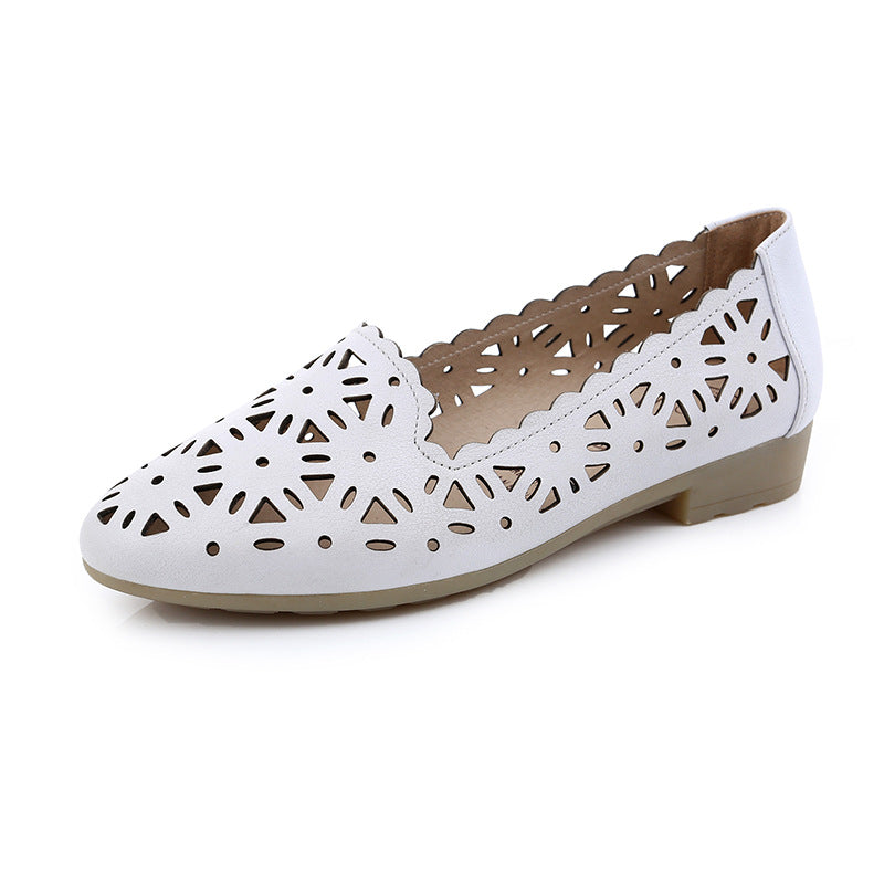 Women's Pumps Flat Hollow Low-cut Hole Pointed Toe Sandals