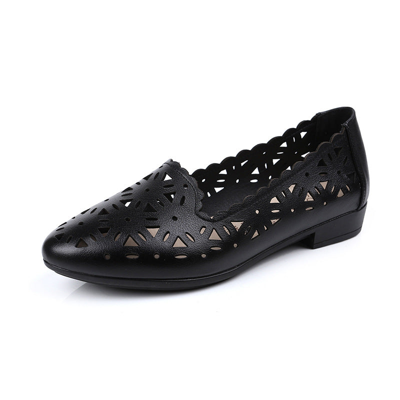 Women's Pumps Flat Hollow Low-cut Hole Pointed Toe Sandals
