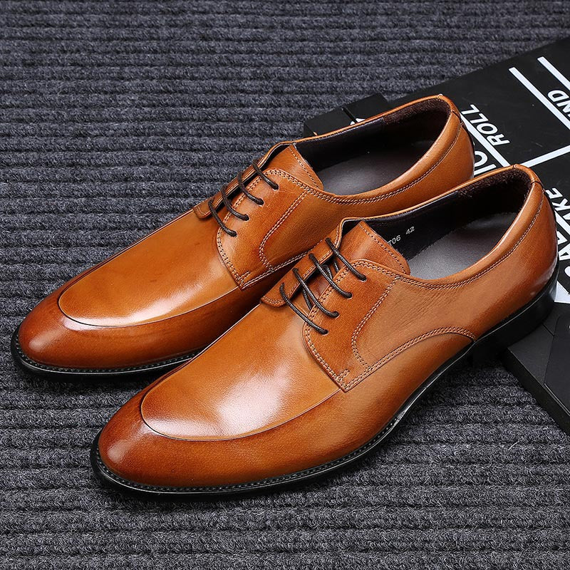 Men's Business Formal Wear Pointed Korean British Leather Shoes