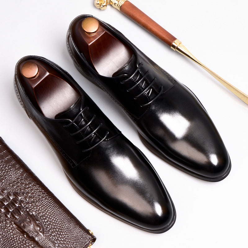 Men's Genuine British Brogue Carving Business Large Leather Shoes
