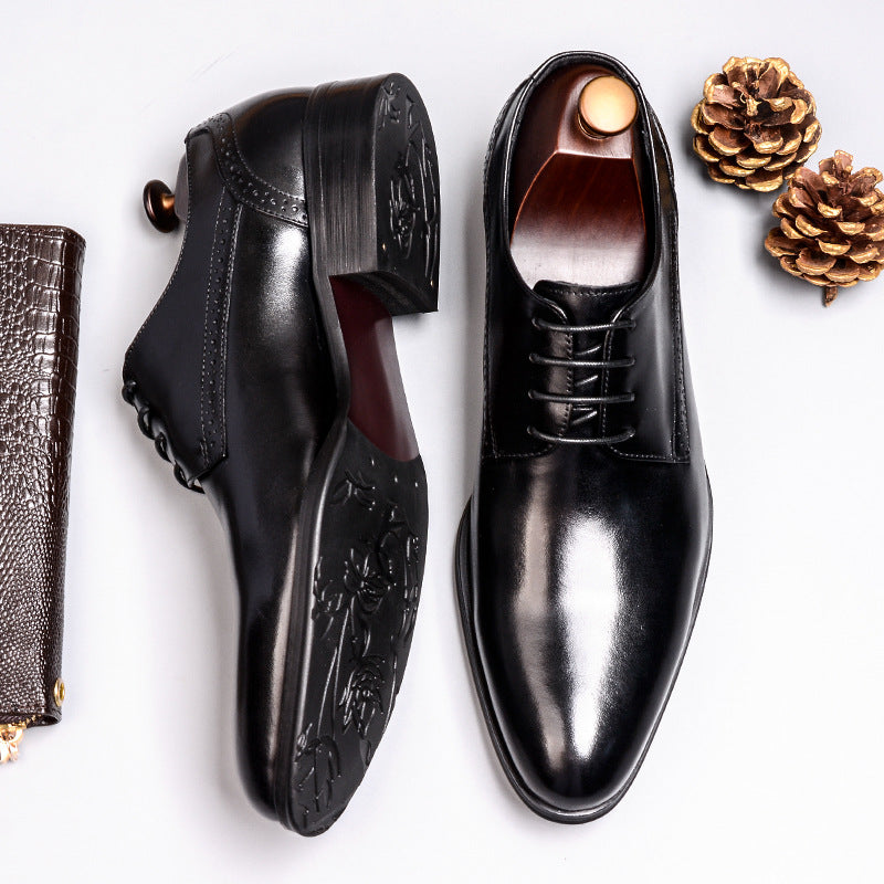 Men's Genuine British Brogue Carving Business Large Leather Shoes