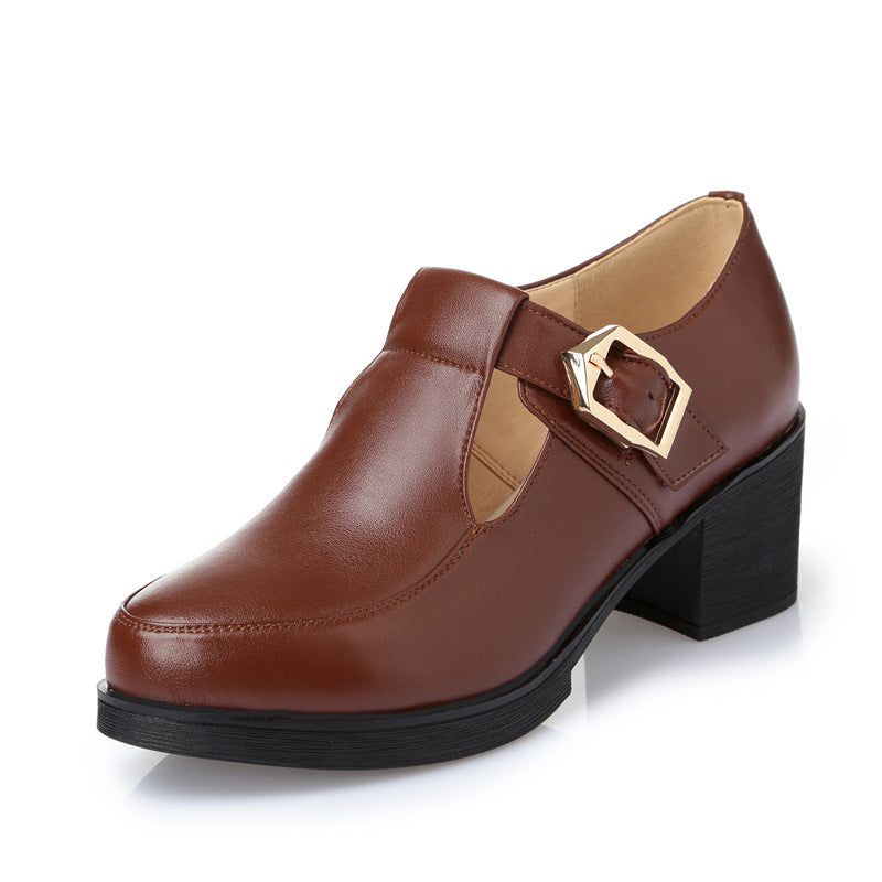 Women's Single Mid Chunky Plus Size Lining Heels