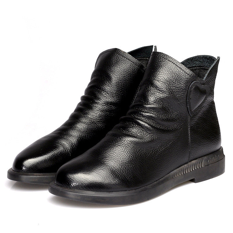 Women's Top Layer High Cowhide Comfortable Soft Bottom Boots