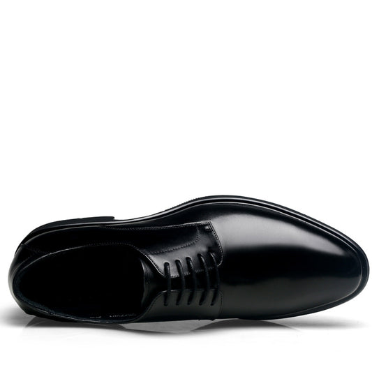 Men's Pointed Black British Trend Plus Size Leather Shoes