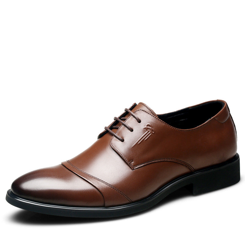 Men's Wear Plus Size Cowhide Dad Korean Leather Shoes