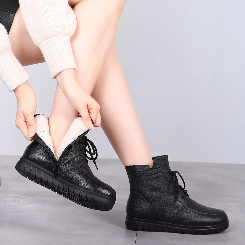 Mother's Fur Integrated Warm Thickened Wool Women's Shoes