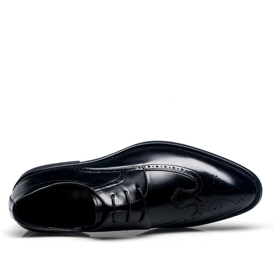 Men's Brogue Carved Business Genuine Formal Fashionable Leather Shoes