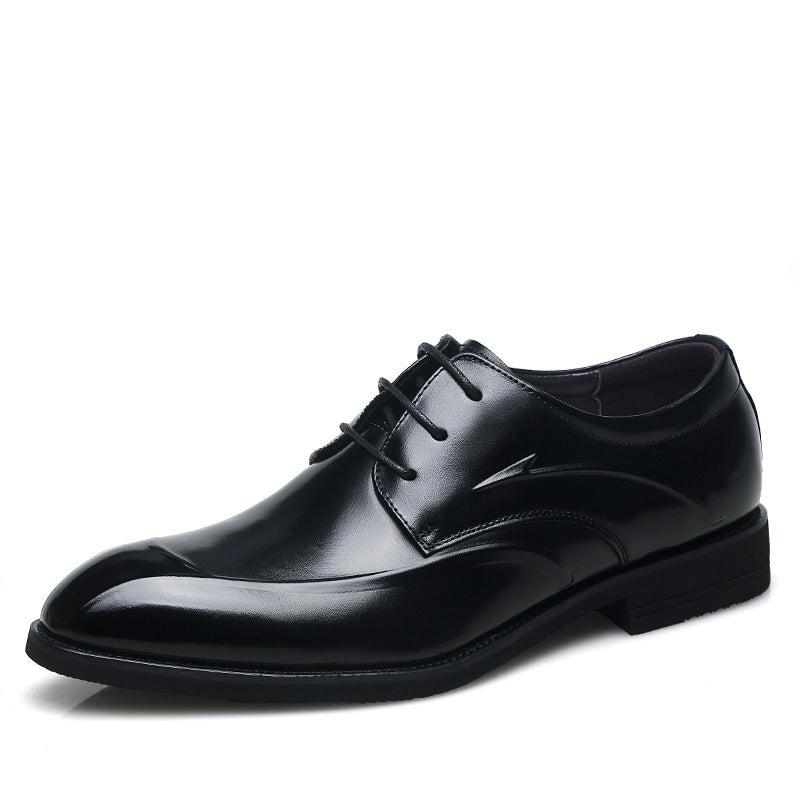 Men's Dress Genuine Business Black British Korean Style Leather Shoes