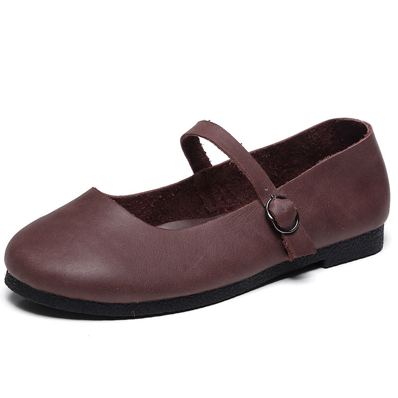 Women's Crafts Genuine First Layer Cowhide Low-cut Casual Shoes