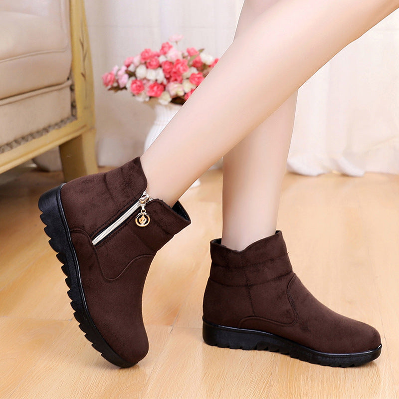 Warm Mother's Cotton Fleece-lined Thick Soft Women's Shoes