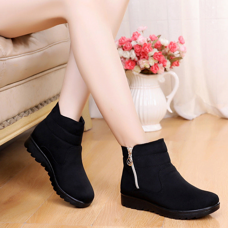 Warm Mother's Cotton Fleece-lined Thick Soft Women's Shoes