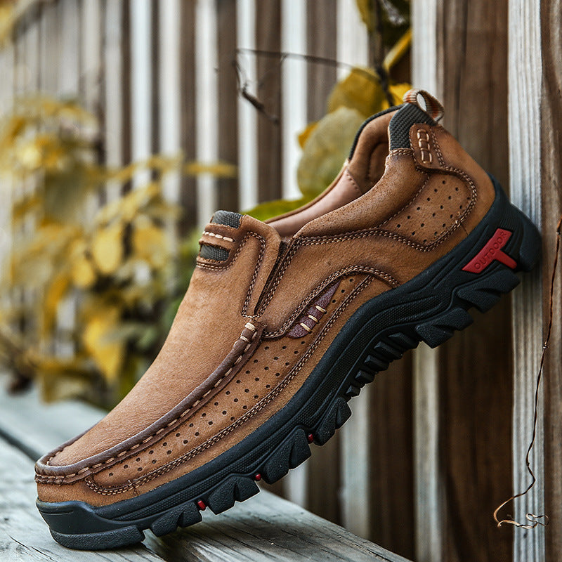 Men's Four Summer Genuine Plus Size Handmade Leather Shoes