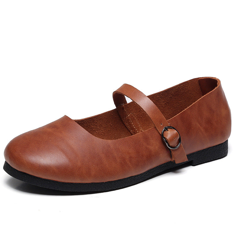 Women's Crafts Genuine First Layer Cowhide Low-cut Casual Shoes