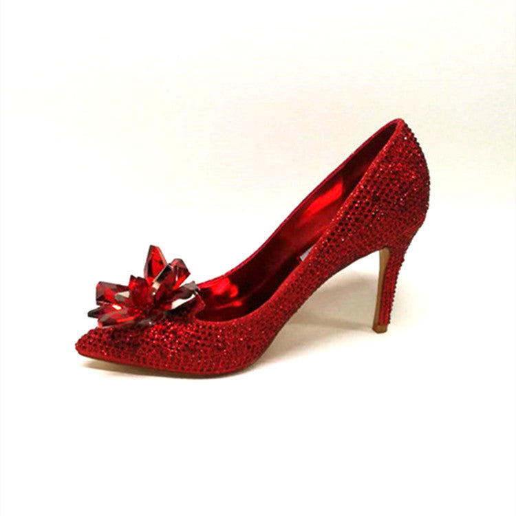 Women's Pointed Toe Stiletto Sexy Shallow Mouth High Sier Women's Shoes