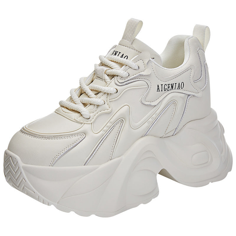 Women's Dad Autumn Small Platform Hidden White Casual Shoes
