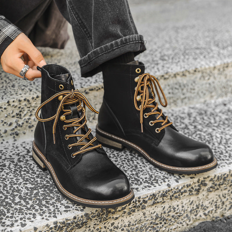 Knight Paratrooper Genuine Martin Retro Motorcycle Boots