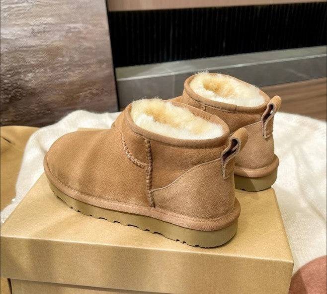 Women's & Men's Fur Ankle Fleece-lined Couples Cotton Winter Snow Boots